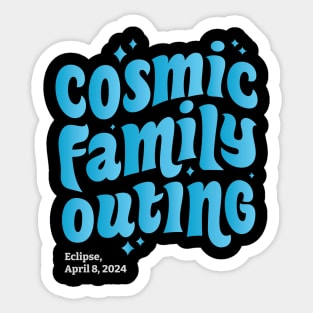 Cosmic Family Outing: Embracing the Eclipse - April 8, 2024 Sticker